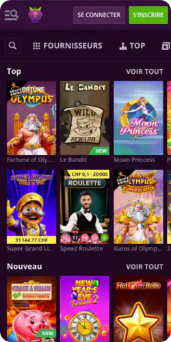 Malina casino onglet jeux et machines a sous